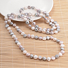 Mother's Day Jewellery Natural Pearl Nuggets Beaded Necklace NJEW-P126-B-01B-01-1