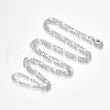 Brass Coated Iron Figaro Chain Necklace Making MAK-T006-03P-1