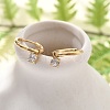 Ion Plating(IP) 304 Stainless Steel Micro Pave Cubic Zirconia Hoop Earrings STAS-R004-02G-02-1
