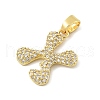 Brass Micro Pave Cubic Zirconia Pendants ZIRC-C012-01G-24-2