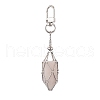 2Pcs 2 Colors Brass Bar Link Chains Pouch Stone Pendant Decorations HJEW-JM02035-5