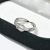 Knot Clear Cubic Zirconia Cuff Rings RJEW-G337-08P-5