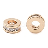 Brass Micro Pave Clear Cubic Zirconia Beads KK-U028-24G-2