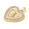 Brass & Shell & Clear Cubic Zirconia Pendants KK-I712-04G-2