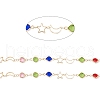 Handmade Eco-friendly Brass Moon & Star & Flat Round Link Chain CHC-E025-53G-2