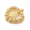 Religion Themed Rack Plating Brass Micro Pave Cubic Zirconia Pendants KK-L226-007G-01-2