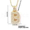 Elegant Brass Micro Pave Clear Cubic Zirconia 3D Initial Necklaces DV4415-2-1
