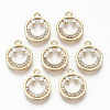 Brass Micro Pave Clear Cubic Zirconia Charms X-RJEW-T063-62G-NF-1