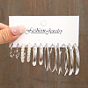 6Pairs Alloy with Plastic Imitation Pearl Stud Earrings & Hoop Earrings WG38505-07-1