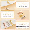 Olycraft 3Pcs 3 Colors Rhodium Plated Sterling Silver Ice Pick Pinch Bails STER-OC0001-02-4