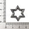 Rack Plating Brass Micro Pave Cubic Zirconia Star Linking Rings KK-A234-004B-07-3