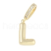 Brass Micro Pave Clear Cubic Zirconia Pendants KK-M289-01L-G-1