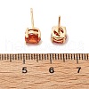 Flat Round Brass Pave Cubic Zirconia Stud Earrings for Women EJEW-G428-29A-01-5