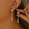 Elegant Brass Heart Tassel Hoop Earrings UE5965-2-1