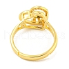 Heart with Letter Rack Plating Brass Micro Pave Cubic Zirconia Adjustable Rings for Women RJEW-I105-06G-R-3