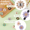 12Pcs 6 Colors Flower Alloy Enamel Stethoscope Pendant Decorations HJEW-OC00052-4