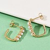 304 Stainless Steel Plastic Imitation Pearl Rectangle Stud Earrings EJEW-M105-09G-3