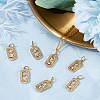 Beebeecraft 10Pcs Brass Micro Pave Clear Cubic Zirconia Charms ZIRC-BBC0001-25-5