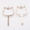 Long-Lasting Plated Alloy Open Back Bezel Pendants PALLOY-P166-24RG-A-2