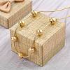 304 Stainless Steel Round Beads Snake Chain Necklaces NJEW-D319-02C-G-1