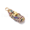 5Pcs 5 Styles Electroplated Natural Quartz Crystal Copper Wire Wrapped Pendants PALLOY-JF03433-4