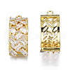 Brass Inlaid Clear Cubic Zirconia Pendants ZIRC-S069-002G-2