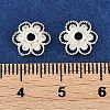Brass Micro Pave Clear Cubic Zirconia Bead Caps KK-I719-13A-S-3