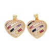 Brass Micro Pave Cubic Zirconia Pendants ZIRC-I063-12G-2