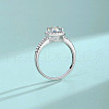 Rhodium Plated 925 Sterling Silver Micro Pave Cubic Zirconia Finger Rings WG49295-10-2
