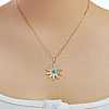 Vintage Elegant Brass Micro Pave Clear Cubic Zirocnia Enamel Evil Eye Daisy Pendant Necklaces for Women PF8870-2-3