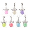 Angel Glass Pearl & ABS Plastic Beads Pendant Decorations HJEW-JM03022-2