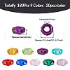Mega Pet 180Pcs 9 Colors Transparent Resin European Beads RPDL-MP0001-02-12
