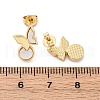 Butterfly Brass Shell Stud Earrings KK-D363-22G-3