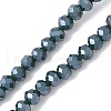 Electroplate Transparent Glass Beads Strands GLAA-XCP0001-60-4mm-1