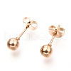 304 Stainless Steel Ball Stud Earrings EJEW-C501-10C-2