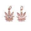 Brass Micro Pave Cubic Zirconia Charms ZIRC-E145-77RG-2