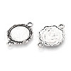 Tibetan Style Alloy Flower Connector Cabochon Settings PALLOY-N178-06AS-2