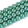 Electroplate Opaque Glass Beads Strands GLAA-T032-P8mm-AB12A-1