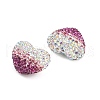 Gradient Color Heart Shaped Polymer Clay Rhinestone Beads CLAY-NH0002-03F-2