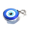 Flat Round 201 Stainless Steel Acrylic Pendants STAS-U036-01P-01-2