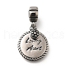 304 Stainless Steel Flat Round Loving Aunt European Dangle Charms STAS-L284-04AS-1