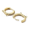 Brass Micro Pave Clear Cubic Zirconia Hoop Earring Findings ZIRC-Q204-02G-2