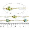 10M Ion Plating(IP) 304 Stainless Steel & ABS Plastic Pearl Bead & Butterfly Glass Link Chains CHS-G035-04G-05-2