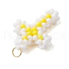 Beaded Cross Charms PALLOY-GD00002-04-4