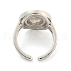 Real Platinum Plated Brass Micro Pave Clear Cubic Zirconia Cuff Rings RJEW-L113-018P-05-3