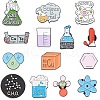 SUNNYCLUE 14Pcs 14 Styles Black Alloy Chemistry Theme Brooches JEWB-SC0001-48-1