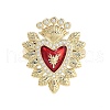 Rack Plating Heart Brass Micro Pave Cubic Zirconia Open Cuff Rings for Women RJEW-B064-02G-02-2