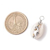 Natural Cowrie Shell & Alloy Sea Animals Pendants PALLOY-JF03751-01-2