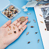 80Pcs 10 Styles Natural Mixed Gemstone Nuggets Connector Charms PALLOY-HY00041-3