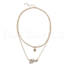 Alloy Double Layered Necklaces NJEW-B0002-11G-4